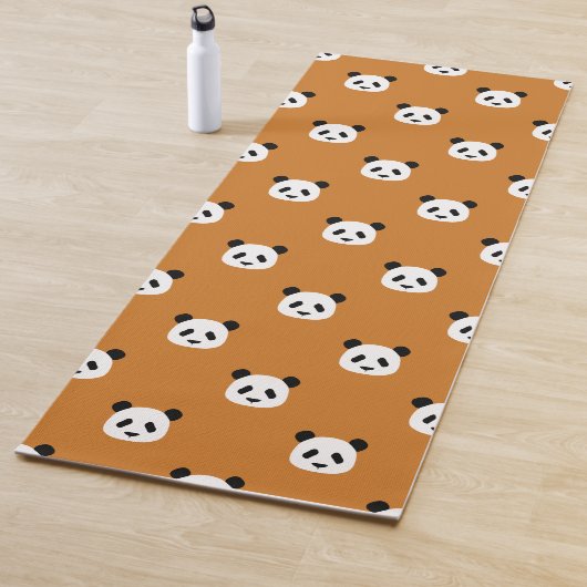Minimalistisch Panda Pattern - Ochre Orange Yogamatte (Beispiel)