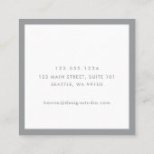 Minimalistisch Pantone Ultimate Grau Quadratische Visitenkarte (Rückseite)