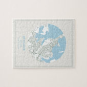 Minimalistisch Pastel Blue Map Art Reykjavik Islan Puzzle (Horizontal)