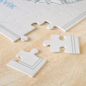 Minimalistisch Pastel Blue Map Art Reykjavik Islan Puzzle (Seite)