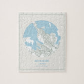 Minimalistisch Pastel Blue Map Art Reykjavik Islan Puzzle (Vertikal)