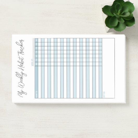 Minimalistisch Pastel Blue Weekly Habit Tracker Post-it Klebezettel (Büro)