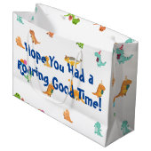 Minimalistisch Pastel Dinosaur Gastgeschenk Tasche Große Geschenktüte (Vorderseite Schrägansicht)