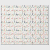 Minimalistisch Pastel Eiffel Tower Paris Französis Geschenkpapier (Flach)