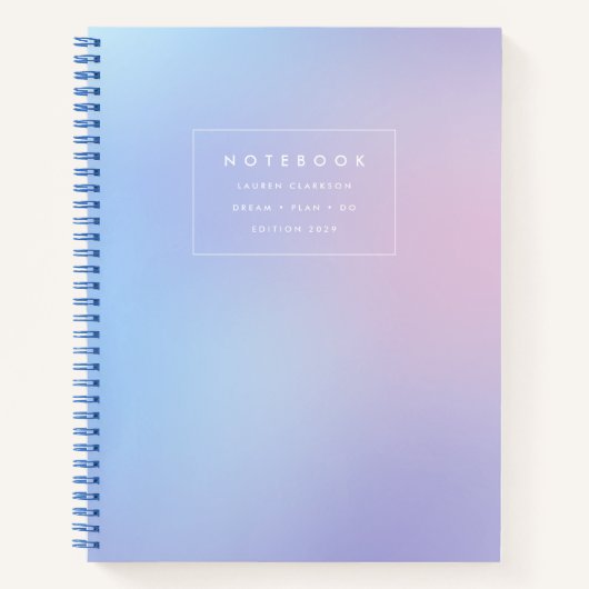 Minimalistisch Pastel Gradient Notebook Notizblock (Vorderseite)