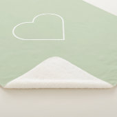 Minimalistisch Pastel Green Heart | Modern Sherpadecke (3/4)