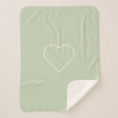Minimalistisch Pastel Green Heart | Modern Sherpadecke (Vorderseite)