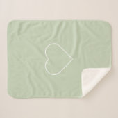 Minimalistisch Pastel Green Heart | Modern Sherpadecke (Vorderseite (Horizontal))