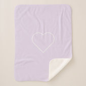 Minimalistisch Pastel Lavender Heart Modern Sherpadecke (Vorderseite)