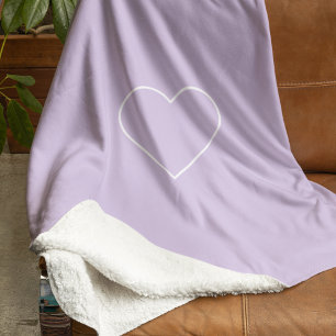 Minimalistisch Pastel Lavender Heart Modern Sherpadecke