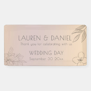 Minimalistisch Pastel Ombre Wedding Banner