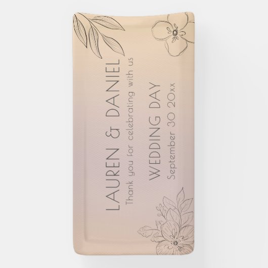 Minimalistisch Pastel Ombre Wedding Banner (Vertikal)