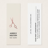 Minimalistisch Pastel Rose Gold Schere Friseur Sal (Vorne & Hinten)