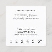 Minimalistisch Pastel White Bold Beauty Loyalty Treuekarte (Rückseite)