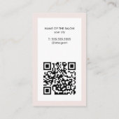 Minimalistisch Pastel White QR Code Haare Button S Visitenkarte (Rückseite)