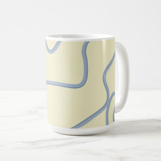 Minimalistisch pastellgelb und violett abstrakt kaffeetasse (VorderseiteRechts)