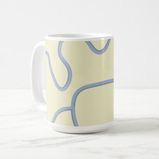 Minimalistisch pastellgelb und violett abstrakt kaffeetasse (Vorderseite Links)