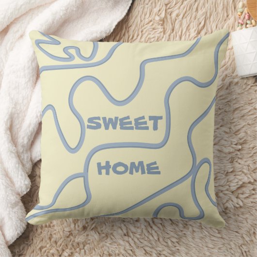 Minimalistisch pastellgelb und violett abstrakt kissen (Decke)