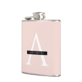 Minimalistisch Pastellrosa Personalisierter Name Flachmann (Links)