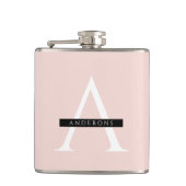 Minimalistisch Pastellrosa Personalisierter Name Flachmann (Vorderseite)