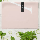 Minimalistisch Pastellrosa Personalisierter Name Geschirrtuch (Gefaltet)