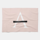 Minimalistisch Pastellrosa Personalisierter Name Geschirrtuch (Horizontal)
