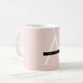 Minimalistisch Pastellrosa Personalisierter Name Kaffeetasse (Vorderseite Links)