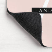 Minimalistisch Pastellrosa Personalisierter Name Mousepad (Ecke)