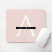 Minimalistisch Pastellrosa Personalisierter Name Mousepad (Mit Mouse)