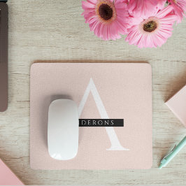 Minimalistisch Pastellrosa Personalisierter Name Mousepad