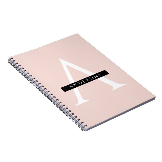 Minimalistisch Pastellrosa Personalisierter Name Notizblock (Rechte Seite)