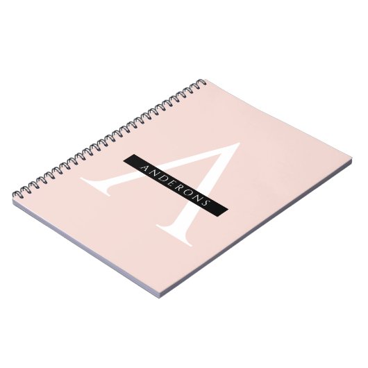 Minimalistisch Pastellrosa Personalisierter Name Notizblock (Linke Seite)