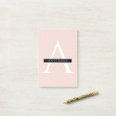 Minimalistisch Pastellrosa Personalisierter Name Post-it Klebezettel (Auf Schreibtisch)