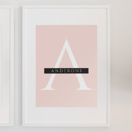 Minimalistisch Pastellrosa Personalisierter Name Poster