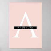 Minimalistisch Pastellrosa Personalisierter Name Poster (Vorne)