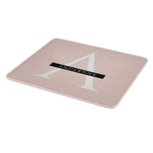 Minimalistisch Pastellrosa Personalisierter Name Schneidebrett (Ecke)