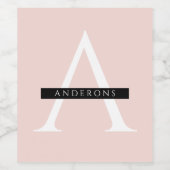 Minimalistisch Pastellrosa Personalisierter Name Weinetikett (Einzelnes Label)