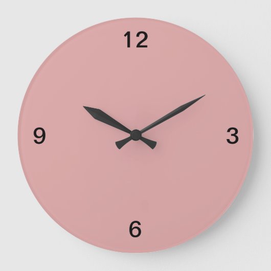 Minimalistisch. Pastelpink. Große Wanduhr (Vorderseite)