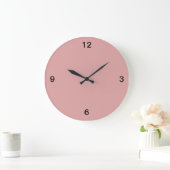 Minimalistisch. Pastelpink. Große Wanduhr (Zuhause)