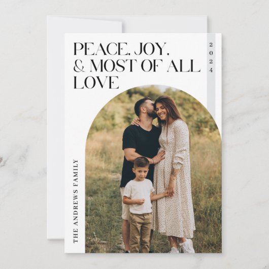 Minimalistisch Peace Joy Liebe Weihnachten Foto (Vorderseite)