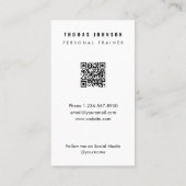 Minimalistisch Personal Trainer Fitness Athlete Fo Visitenkarte (Rückseite)