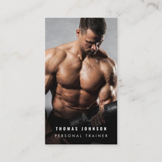 Minimalistisch Personal Trainer Fitness Athlete Fo Visitenkarte (Vorderseite)