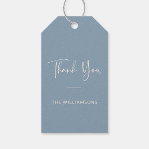 Minimalistisch Personalisiert Dusty Blue Vielen Da Geschenkanhänger