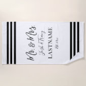 Minimalistisch Personalisierte Herren und Frau Strandtuch (Vorderseite)