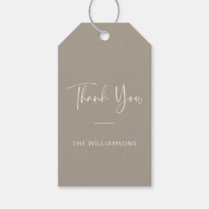 Minimalistisch Personalisierte Taupe Brown Vielen Geschenkanhänger