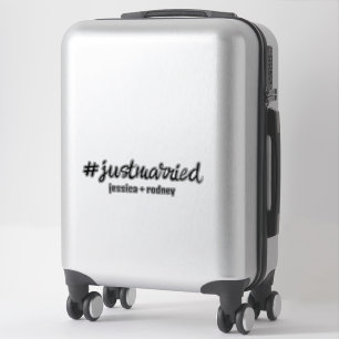 Minimalistisch Personalisierten Just Married Hasht Aufkleber