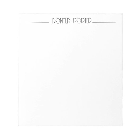 Minimalistisch Personalisierter Editor Notizblock (Vorderseite)