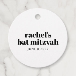 Minimalistisch Personalisierter Schwarz-weißer Bat Geschenkanhänger