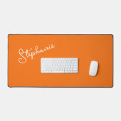 Minimalistisch Personalisierter Skriptname Orange Schreibtischunterlage (Tastatur & Maus)