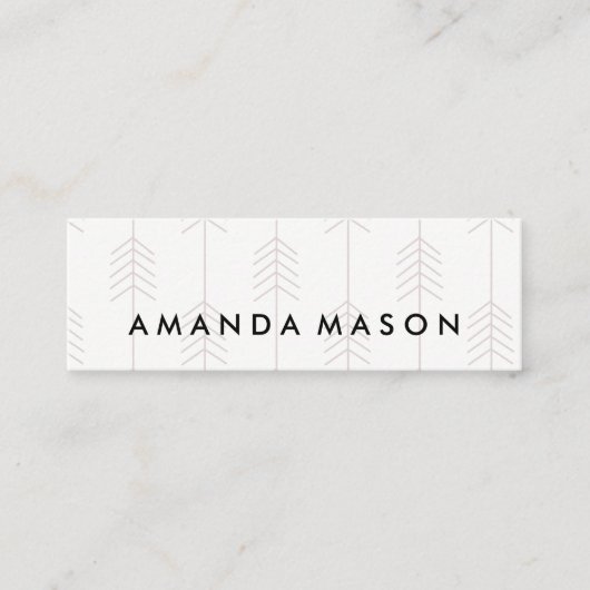 Minimalistisch | Pfeilmuster Mini Visitenkarte (Vorderseite)